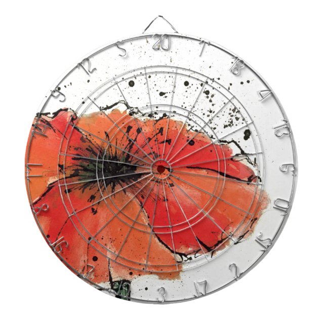 Flower in Full Bloom Dartboard With Darts (Front)