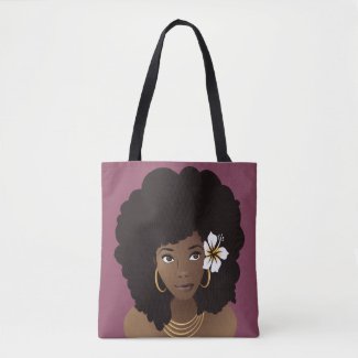 Flower in her Hair, Natural Beauty Tote Bag