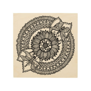 Flower In Mandala 5 Wood Wall Decor