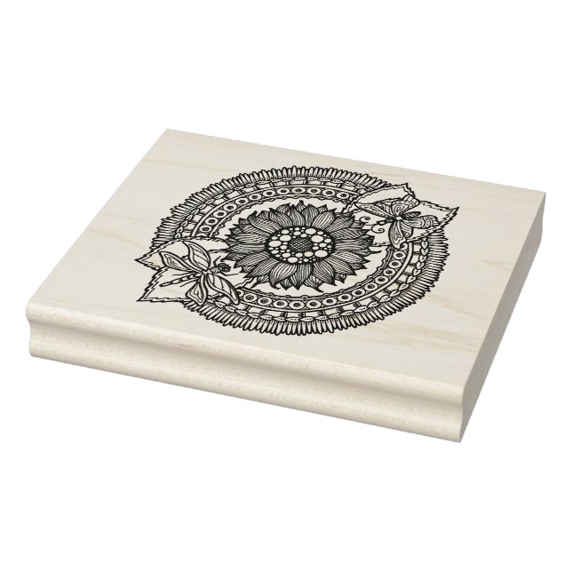Flower In Mandala Rubber Stamp (Stamp)