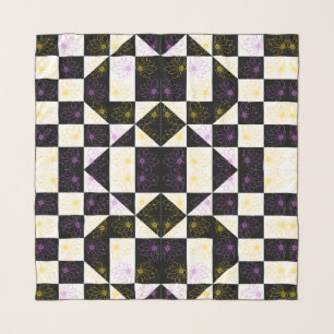 flower in Monochrome Aesthetic Checker pattern Scarf