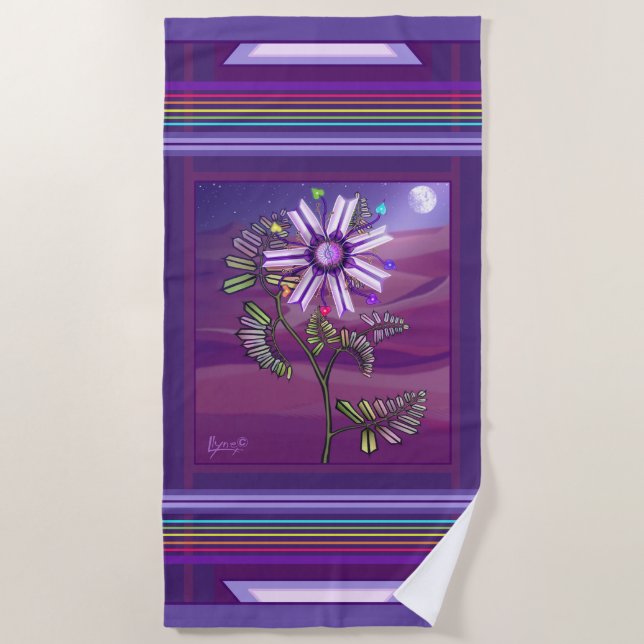 Flower in the Desert Beach Towel (Front)