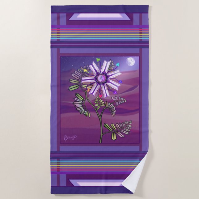 Flower in the Desert Beach Towel (Front)
