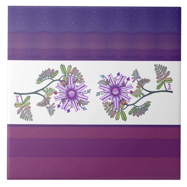 Flower in the desert ceramic tile (Front)