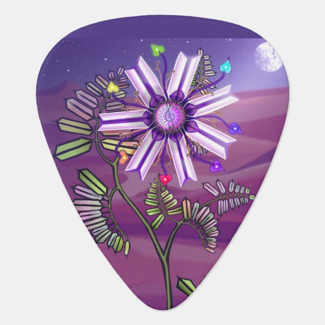 Flower in the desert guitar pick (Front)