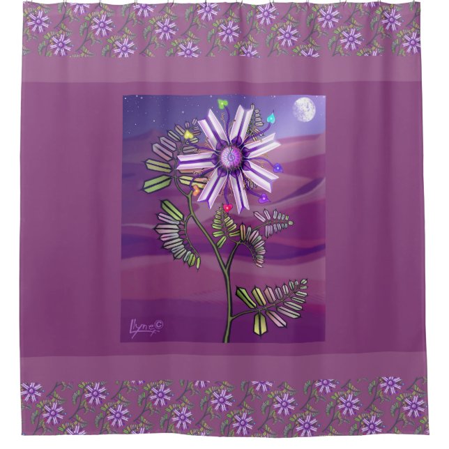 Flower in the desert shower curtain (Front)