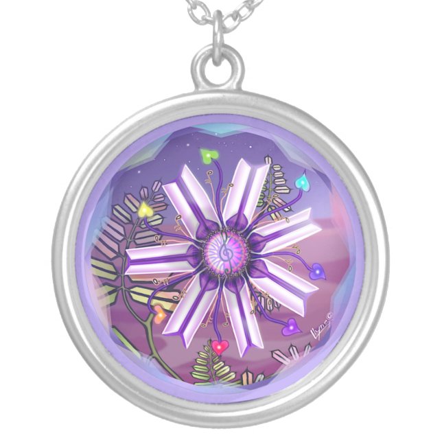 Flower in the Desert Silver Plated Necklace (Front)