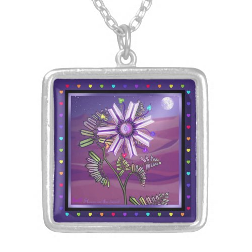 Flower in the Desert Silver Plated Necklace