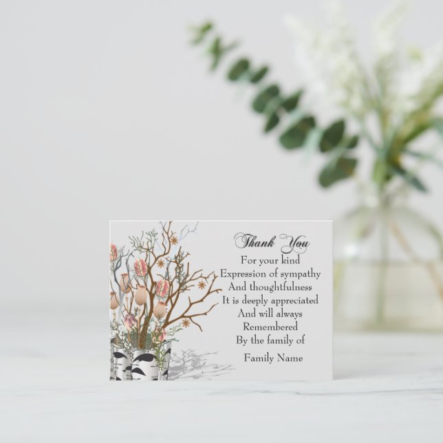Flower In The Pot Thank You Note Card (Standing Front)