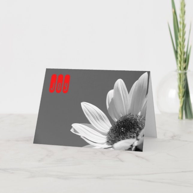 Flower In the Sun (B&W) Holiday Card (Front)
