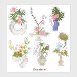 Flower in Vase Custom-Cut Vinyl Sticker