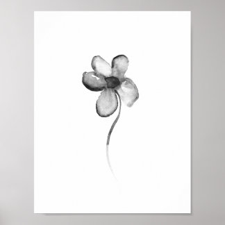 Flower ink lithograph print