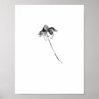 Flower ink lithograph print