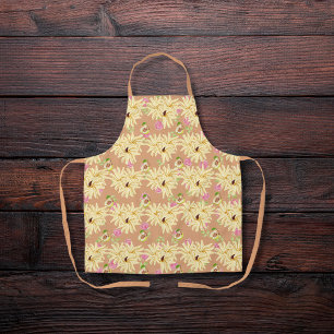 Flower-inspired pears tan apron