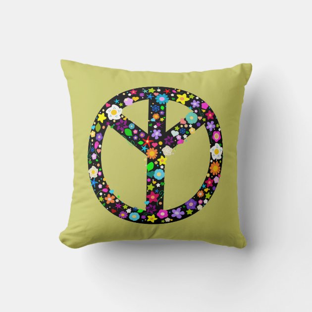 Peace Sign Throw Pillow