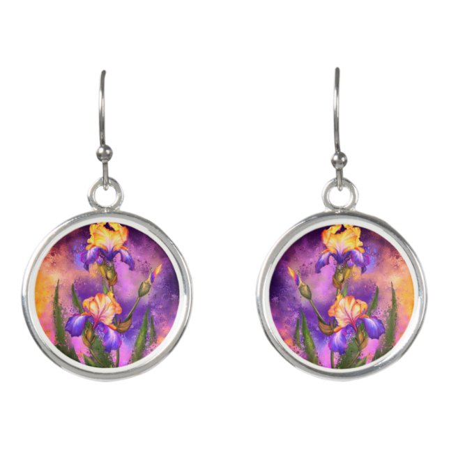 Flower Irises Earrings (Front)