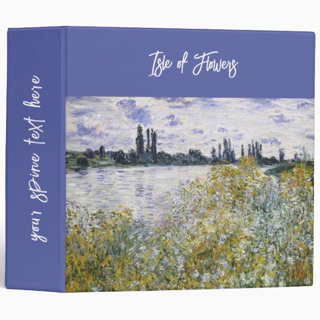 Flower Island near Vétheuil, Claude Monet  3 Ring Binder (Front/Spine)