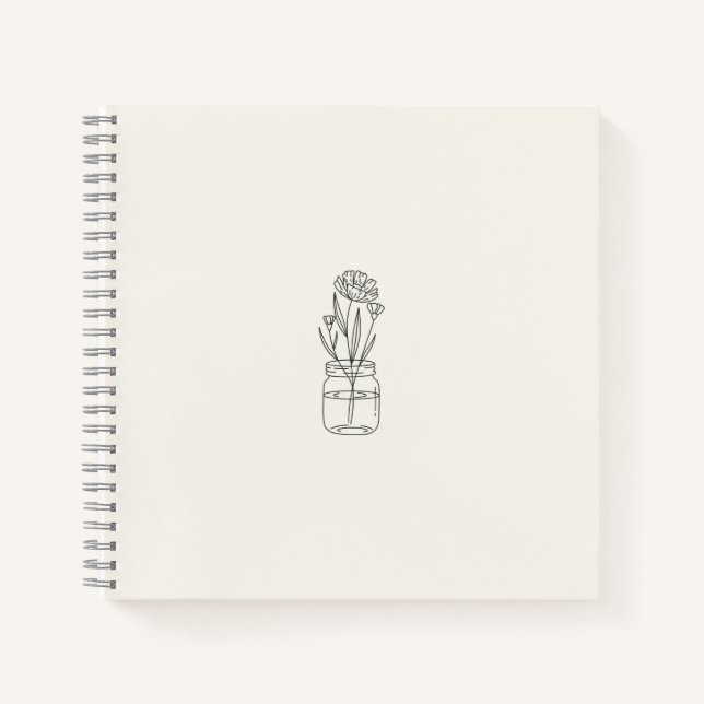 Flower Jar Beige Notebook (Front)