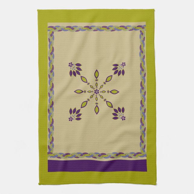Flower Jewelry Dangles twisted rope kitchen towel (Vertical)