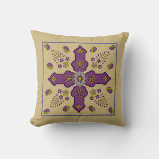 Flower Jewels Cross Spring of Life pillow