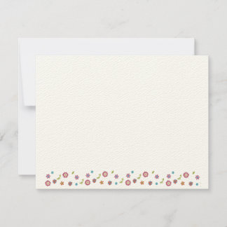 Flower Jewish Star of David Bat Mitzvah RSVP Card