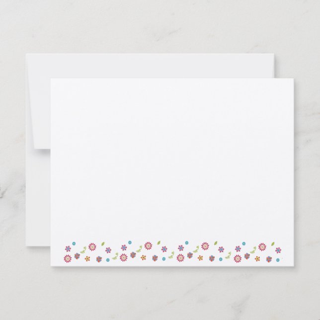 Flower Jewish Star of David Bat Mitzvah Thank You Card (Front)