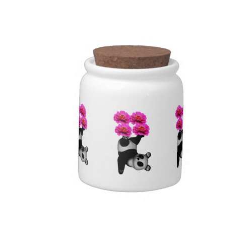 Flower Juggling Panda Bear Cute Candy Jars