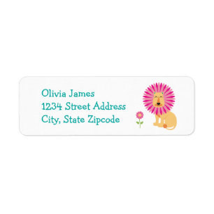 Flower Jungle Animals Label