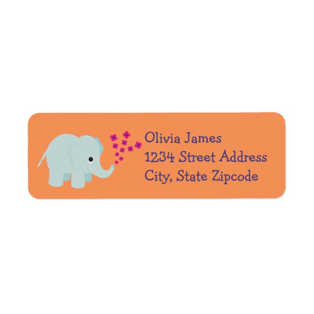 Flower Jungle Animals Label (Front)