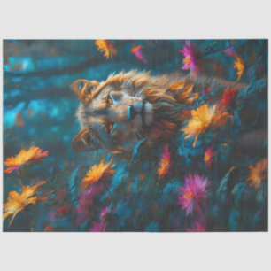Flower Jungle Lion Tissue Paper