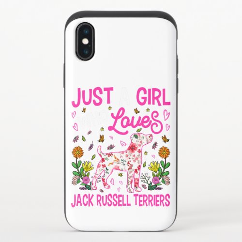 Flower Just A Girl Who Loves Jack Russell Terriers iPhone X Slider Case