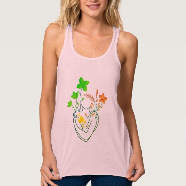 Flower Lady - Retro Green Edition Crossbody Bag Tank Top (Front)