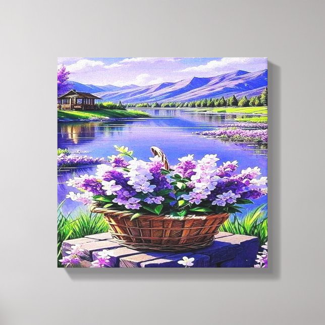 Flower Landscape Digital Art Canvas Print (Front)