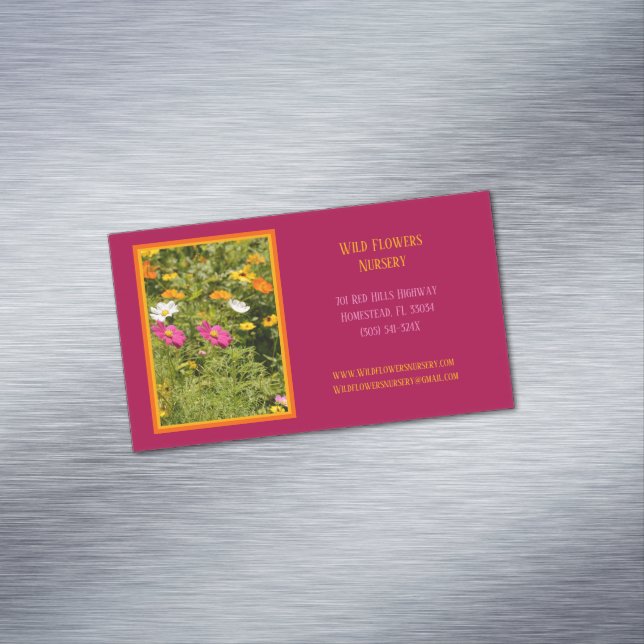 Flower Landscaper   Nursery Gardener  Business Card Magnet (In Situ)
