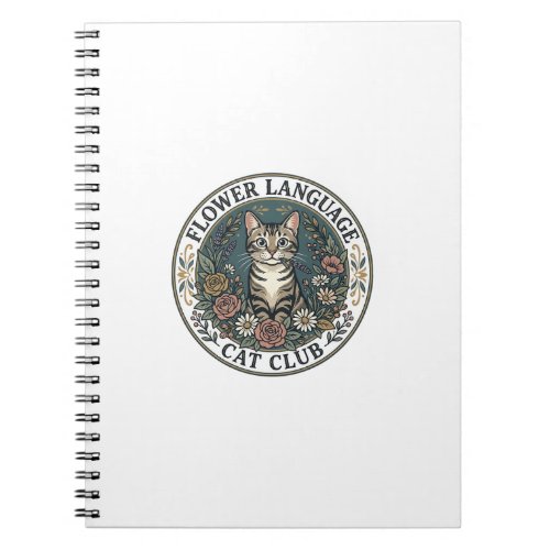 Flower Language Cat Cat Graphic Tee Art - Flower L Notebook