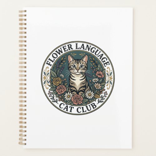 Flower Language Cat Cat Graphic Tee Art - Flower L Planner