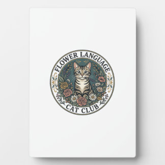 Flower Language Cat Cat Graphic Tee Art - Flower L Plaque