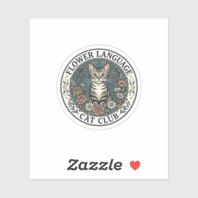 Flower Language Cat Cat Graphic Tee Art - Flower L Sticker (Sheet)