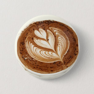 Flower latte coffee art button