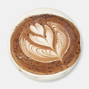 Flower latte coffee art magnet