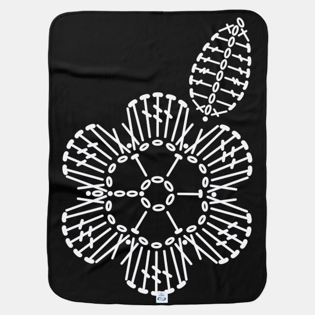 Flower & Leaf Crochet Chart Pattern Baby Blanket (Back)