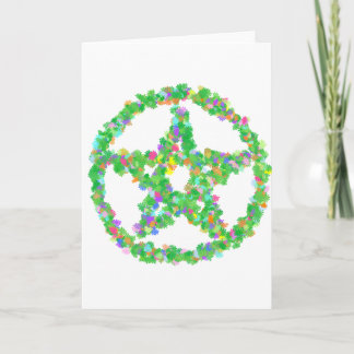Flower & Leaves Pentacle Card