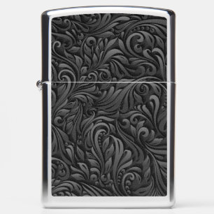 Flower Leaves Wood Carving Zippo Lighter