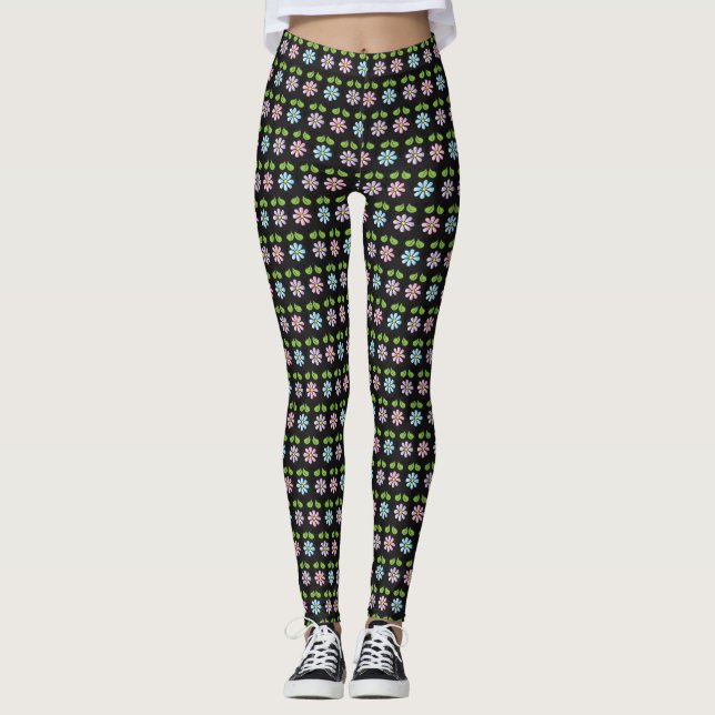 Flower Leggings Multi Colored Stylish (Front)
