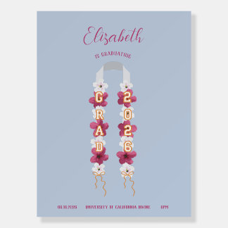 Flower Lei Graduation Announcement 2026 Foam Board