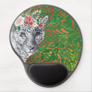 Flower Leopard Jungle Batik Gel Mouse Pad