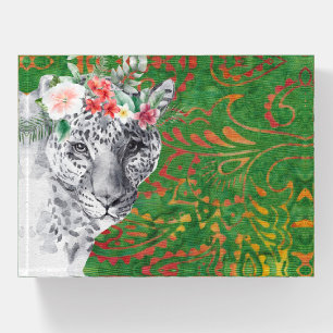 Flower Leopard Jungle Batik Paperweight