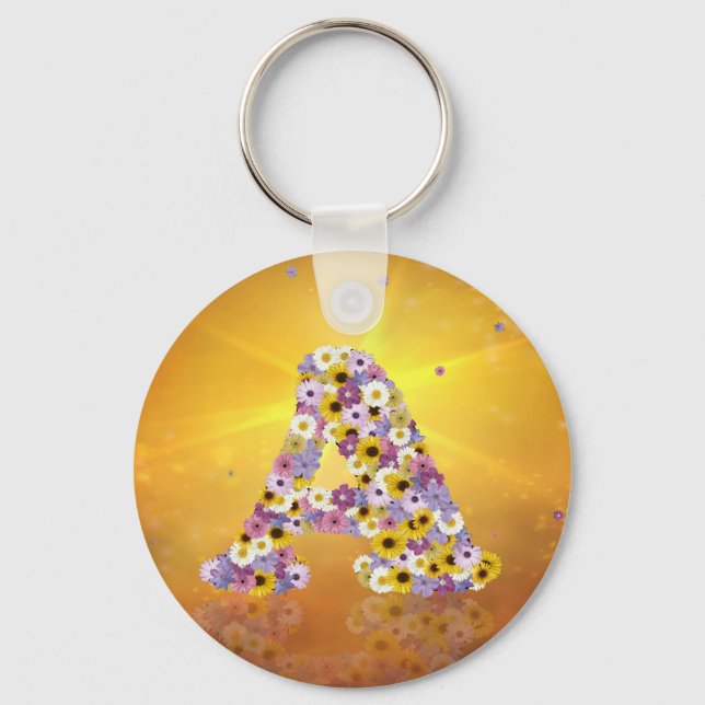 Flower letter A Keychain (Front)