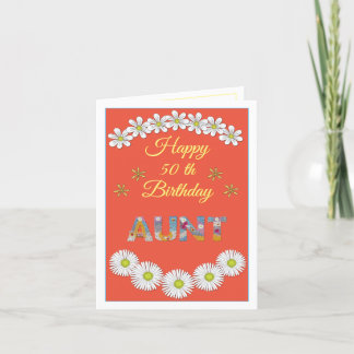 Flower letter Aunt Personalized Birthday card
