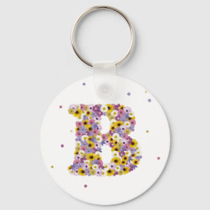 Flower letter B Keychain